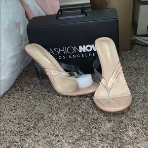 NWT Clear wedge heel!!